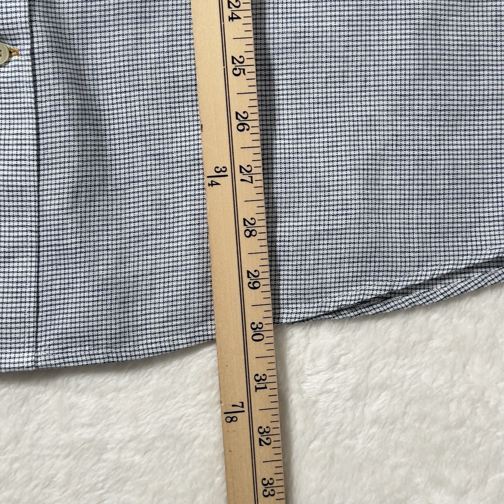 Barbour Linen Lyocell Blend Tailord Fit Shirt Mens Sz M Check Long Sleeve - Picture 14 of 15